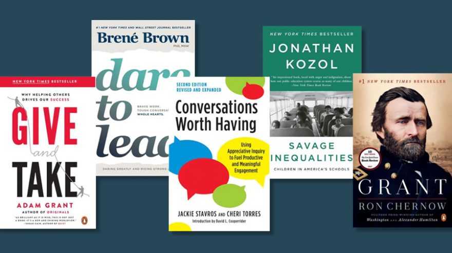 Image of book covers recommended for leaders.
